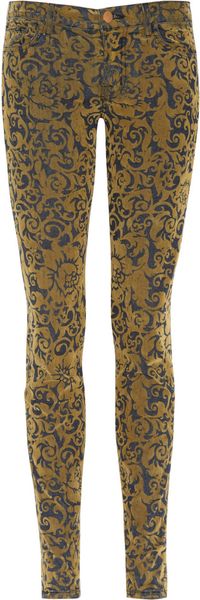 J Brand Brocade Flocked Low Rise Skinny Jeans - Lyst