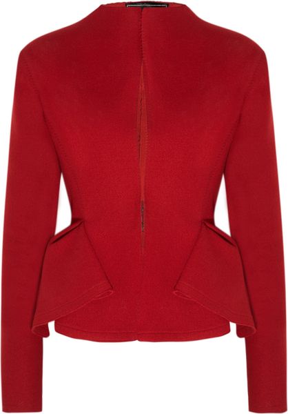 Lanvin Peplum Woolblend Jacket in Red - Lyst