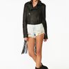 Nasty Gal Ascii Leather Moto Jacket Fringe in Black - Lyst
