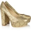 Stella Mccartney Metallic Brocade Platform Pumps in Gold - Lyst