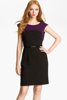 Calvin Klein Colorblock Belted Sheath Dress - Lyst
