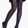 Dkny Lace Net Tights in Blue (black/ cadet) - Lyst