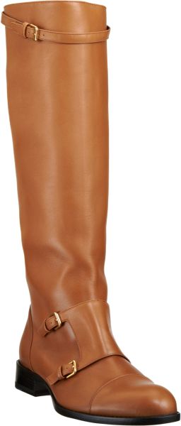 Jil Sander Double Buckle Boot in Brown (caramel) - Lyst