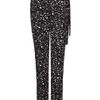 Mango Printed Tapered Trousers in Black - Lyst