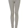 Moto Stripe Leigh Jeans in White (black/white) - Lyst