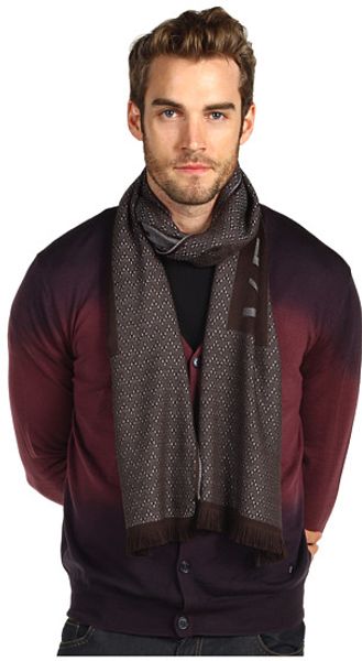 Versace Chevron Block Scarf in Gray (c) - Lyst