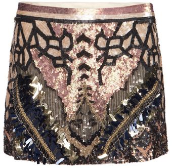 AllSaints Embellished Dreamcatcher Skirt - Lyst