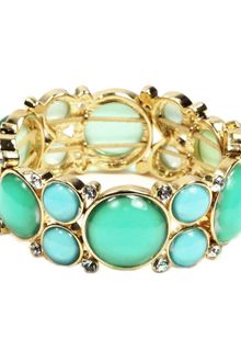 Anne Klein Gold Tone Blue Multi Stretch Bracelet - Lyst