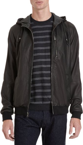Barneys New York Co-op Hooded Bomber - Lyst
