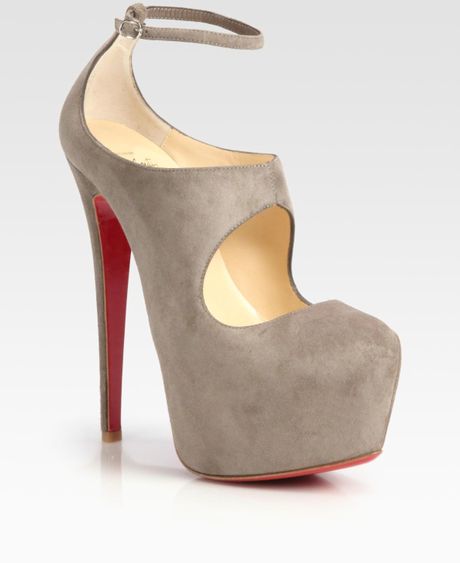 taupe platform pumps
