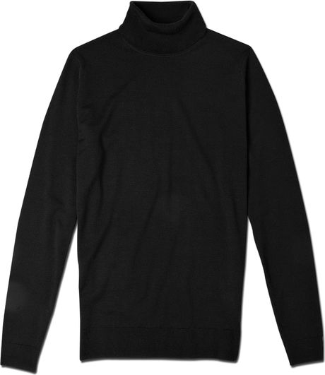 john smedley black roll neck