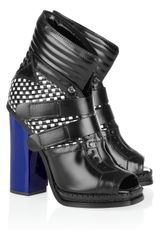 Proenza Schouler Wovenpaneled Leather Ankle Boots