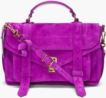 Proenza Schouler Ps1 Medium Purple Suede Satchel - Lyst