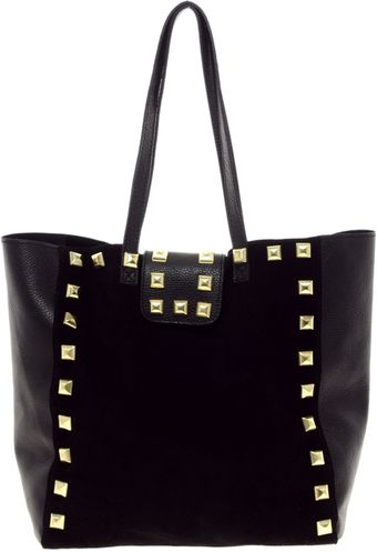 Asos Suede Studded Shopper - Lyst