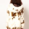 Asos Collection Faux Fur Coat with Zip Front in White (creamwithpattern) - Lyst