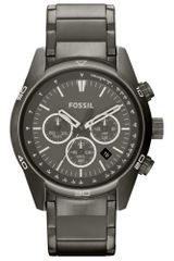 Fossil Mens Sport Chronograph Gray Tone Stainless Steel Bracelet 44mm