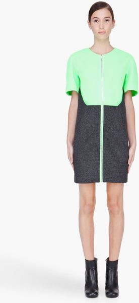 Hussein Chalayan Neon Green Coat Dress in Green - Lyst