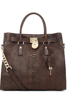 Michael by Michael Kors Hamilton Python Embossed Tote - Lyst