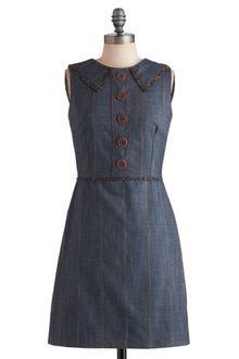 ModCloth School Daze Dress in Denim - Lyst