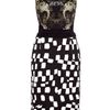 Preen Ella Monochrome Print Stretch Cotton Satin Dress in Black - Lyst