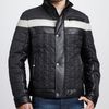 Versace Striped Wool Leather Jacket in Black for Men (black gray) - Lyst