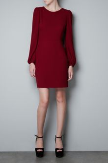 Zara Puff Sleeve Dress - Lyst