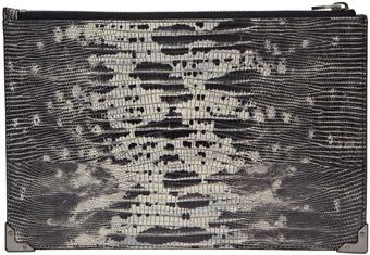 Alexander Wang Snake Print Prisma Flat Leather Pouch - Lyst