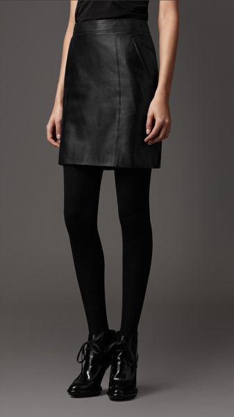 Burberry Leather Pencil Skirt - Lyst