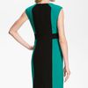 Calvin Klein Contrast Panel Woven Sheath Dress in Blue (blue spruce/ black) - Lyst