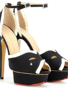 Charlotte Olympia Masquerade Satin Peep Toes - Lyst