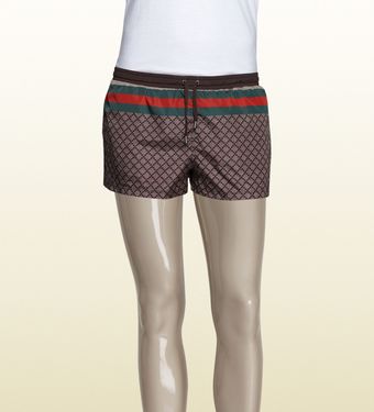Gucci Web Detail Diamante Swim Shorts - Lyst