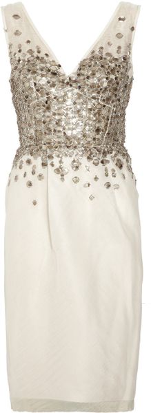 Lela Rose Embellished Silk Organza Dress - Lyst