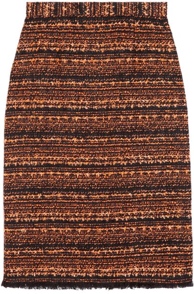 Mulberry Bouclétweed Pencil Skirt in Black - Lyst