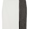 Narciso Rodriguez Leathertrimmed Stretchwool and Tweed Skirt in Gray (black) - Lyst