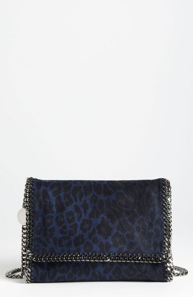Stella Mccartney Falabella Leopard Print Crossbody Bag in Blue (midnight leopard) - Lyst