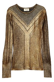 Temperley London Judith Foil Coated Merino Wool Sweater - Lyst
