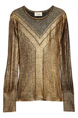 Temperley London Judith Foil Coated Merino Wool Sweater