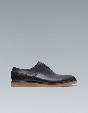 Zara Street Oxford Shoe with Brogueing - Lyst