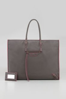 Balenciaga Papier Leather Tote Graypink - Lyst
