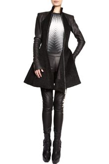 Gareth Pugh Alpaca and Leather Godet Coat - Lyst