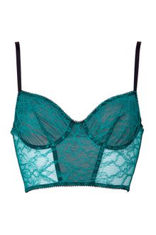 Kiki De Montparnasse Emeraldblack Leavers Lace Ingenue Corslette Bra - Lyst