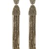 Oscar De La Renta Tassel Earrings in Black (champagne) - Lyst