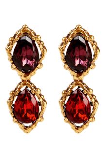 Oscar de la Renta Drop Stone Clip Earrings - Lyst