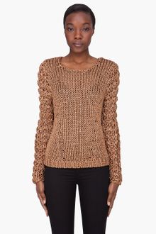 Rag & Bone Bronze Chunky Farah Sweater - Lyst