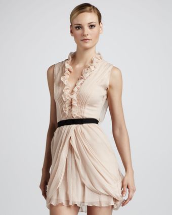 Vera Wang Lavender Ruffled Cocktail Dress - Lyst