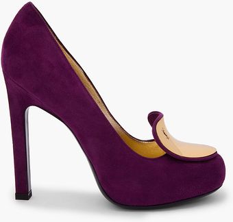Yves Saint Laurent Purple Suede Catherine Pumps - Lyst