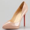 Christian Louboutin Pigalle Patent Platform Red Sole Pump in Beige (nude) - Lyst