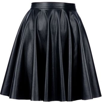 Amen Pleated Leather Skirt - Lyst