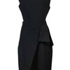J. Mendel Wrap Front Dress in Black - Lyst