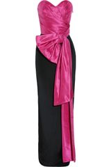 Notte By Marchesa Pleated Silktaffeta and Crepe Gown